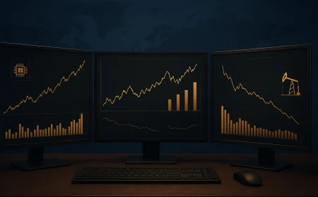 Futuros de Nova York sobem com IA e petróleo em queda
