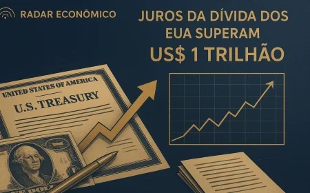 Juros da dívida dos EUA superam US$ 1 trilhão