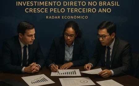 Investimento direto no Brasil cresce pelo terceiro ano