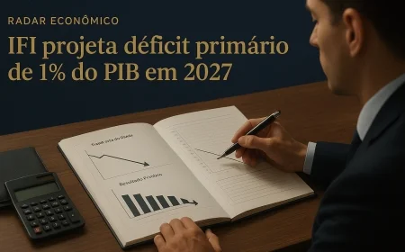 IFI projeta déficit primário de 1% do PIB em 2027